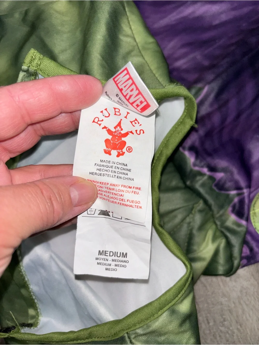 Marvel Hulk Costume Rubie’s Size 5/6
